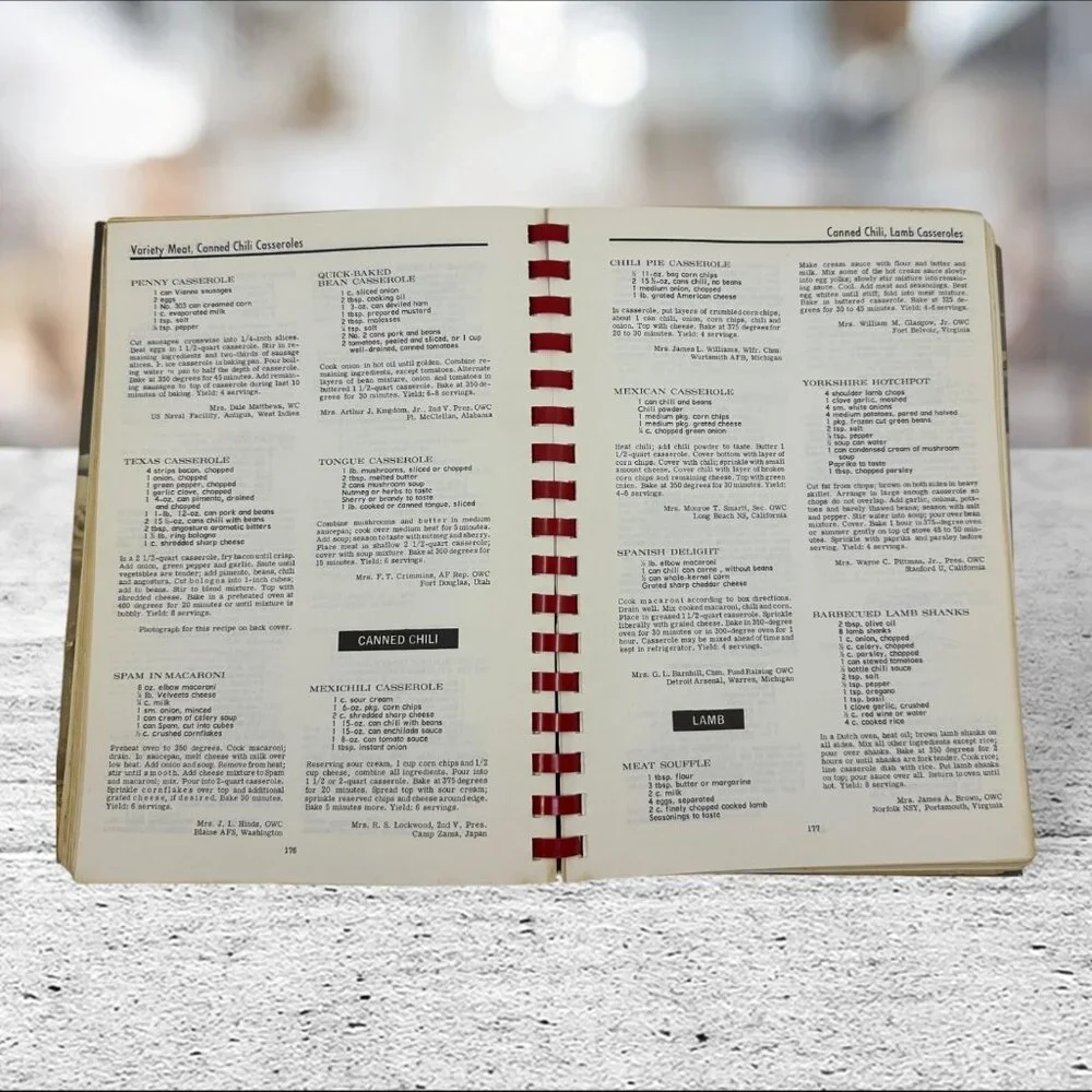 Vintage‎ Recipes On Parade CASSEROLES International Military Wives Cookbook VTG